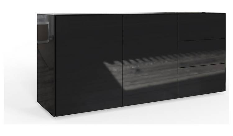 Frank Olsen Intel Smart 2 Door 3 Drawer Sideboard - Black