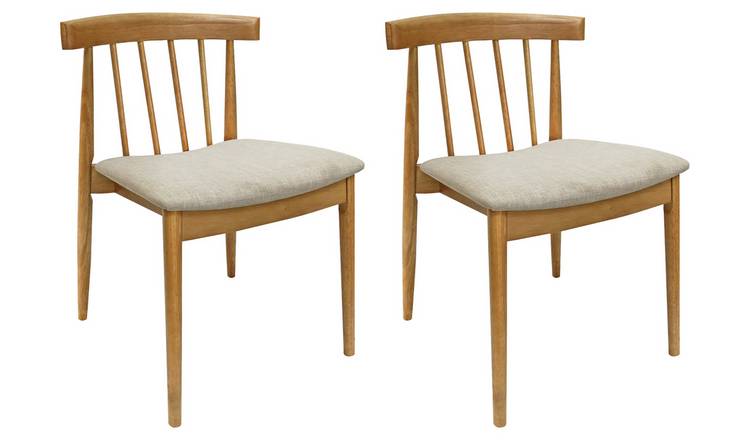 SBN Goran Pair of Solid Wood Chair - Natural