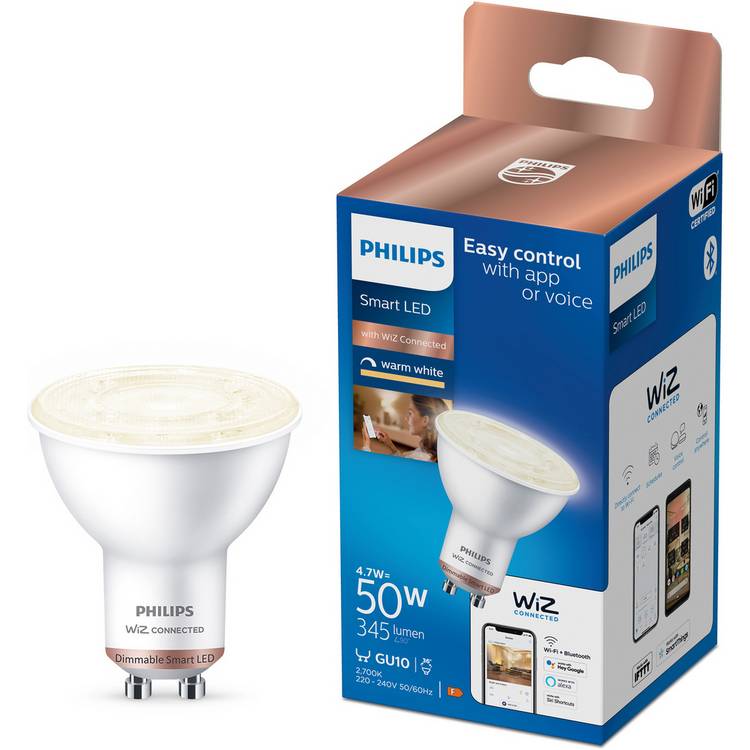 Philips WiZ GU10 White Smart LED Wi-Fi Bulb 0