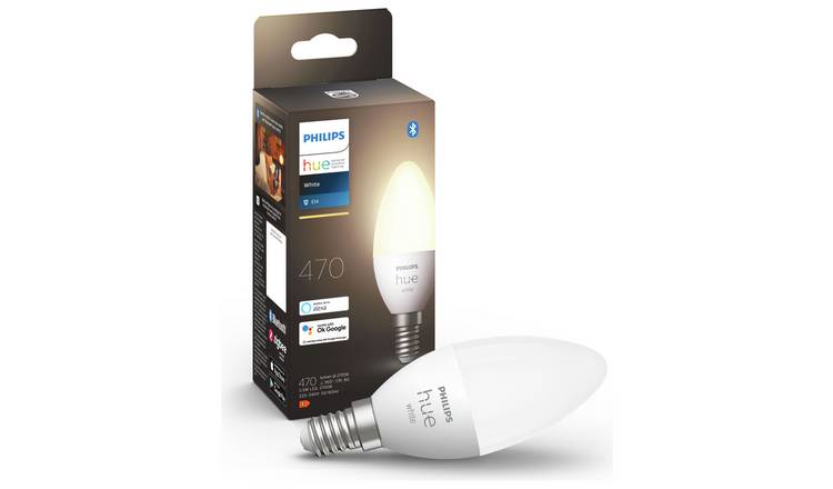 Philips Hue E14 White Smart Candle Bulb With Bluetooth