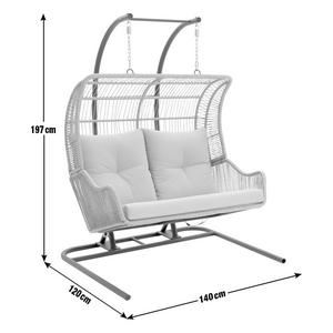 Buy Habitat Malta Double Steel Garden Hanging Chair Beige