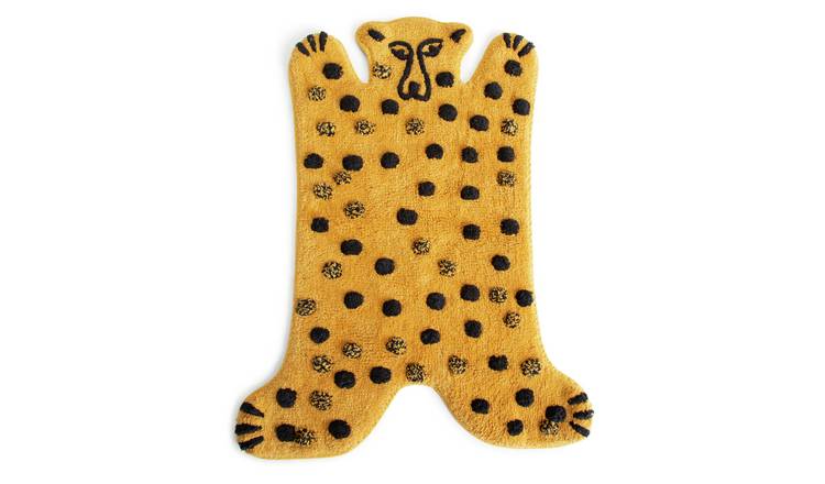 buy-habitat-cotton-tiger-shaped-tufted-bath-mat-mustard-black-bath