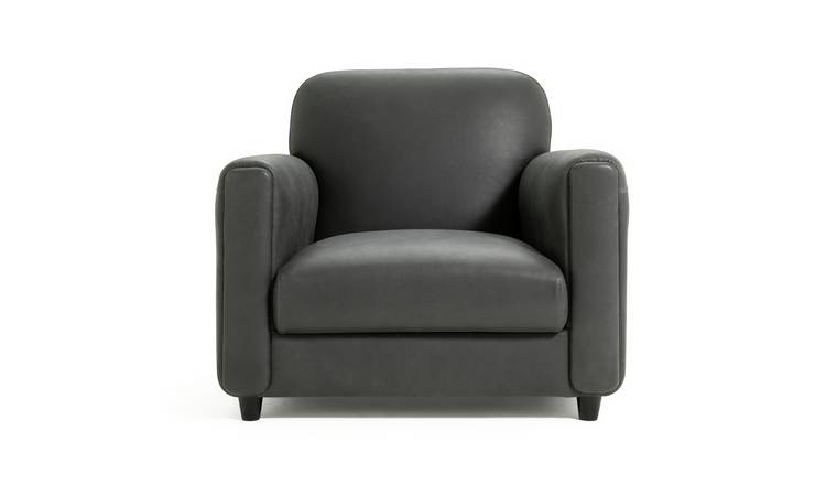 Habitat Charleston Leather Chair - Grey