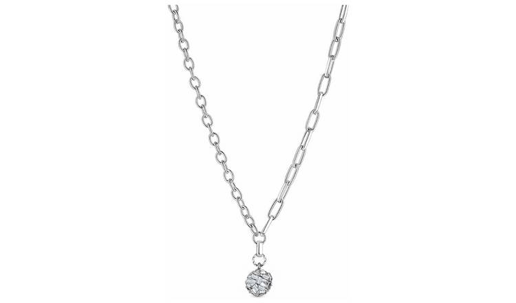 Lipsy Silver Coloured Sphere Shaped Glass Pendant Necklace