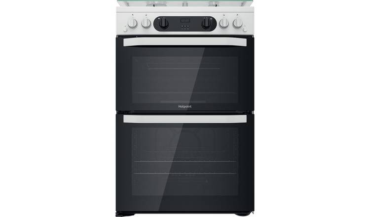 Hotpoint HDM67G0CCW/UK 60cm Double Oven Gas Cooker - White
