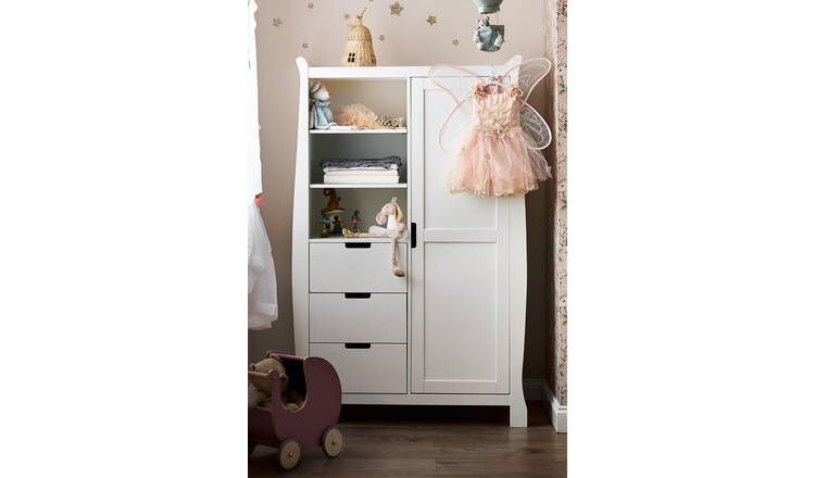 Buy Obaby Stamford Sleigh Double Wardrobe White Kids wardrobes Habitat