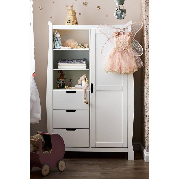 Obaby Stamford Sleigh Double Wardrobe - White 0