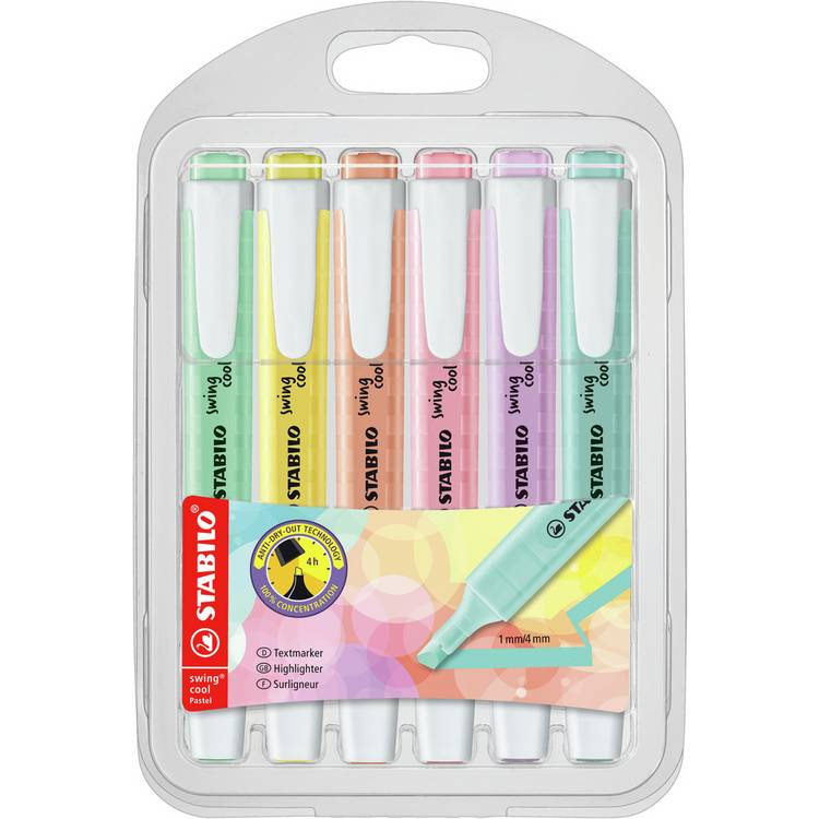 Stabilo Cool Pastel Highlighters - Pack Of 6 0