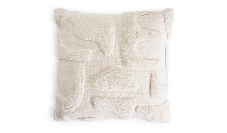 Habitat Tufted Cotton Cushion - Cream - 43x43cm