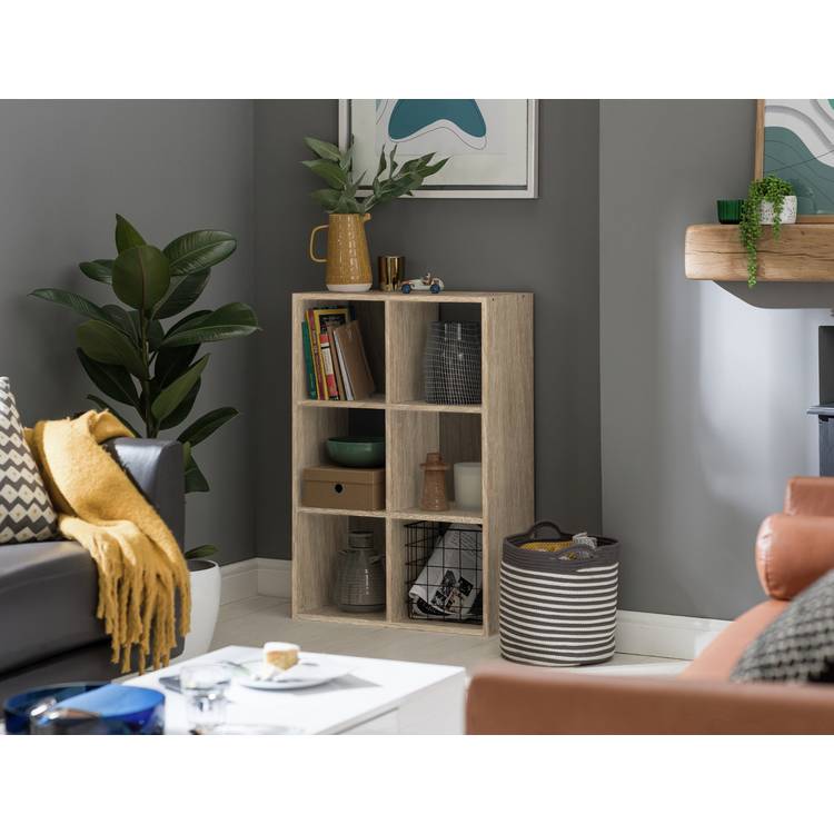 Argos Home Squares 6 Cube Storage Unit - Oak Effect 0