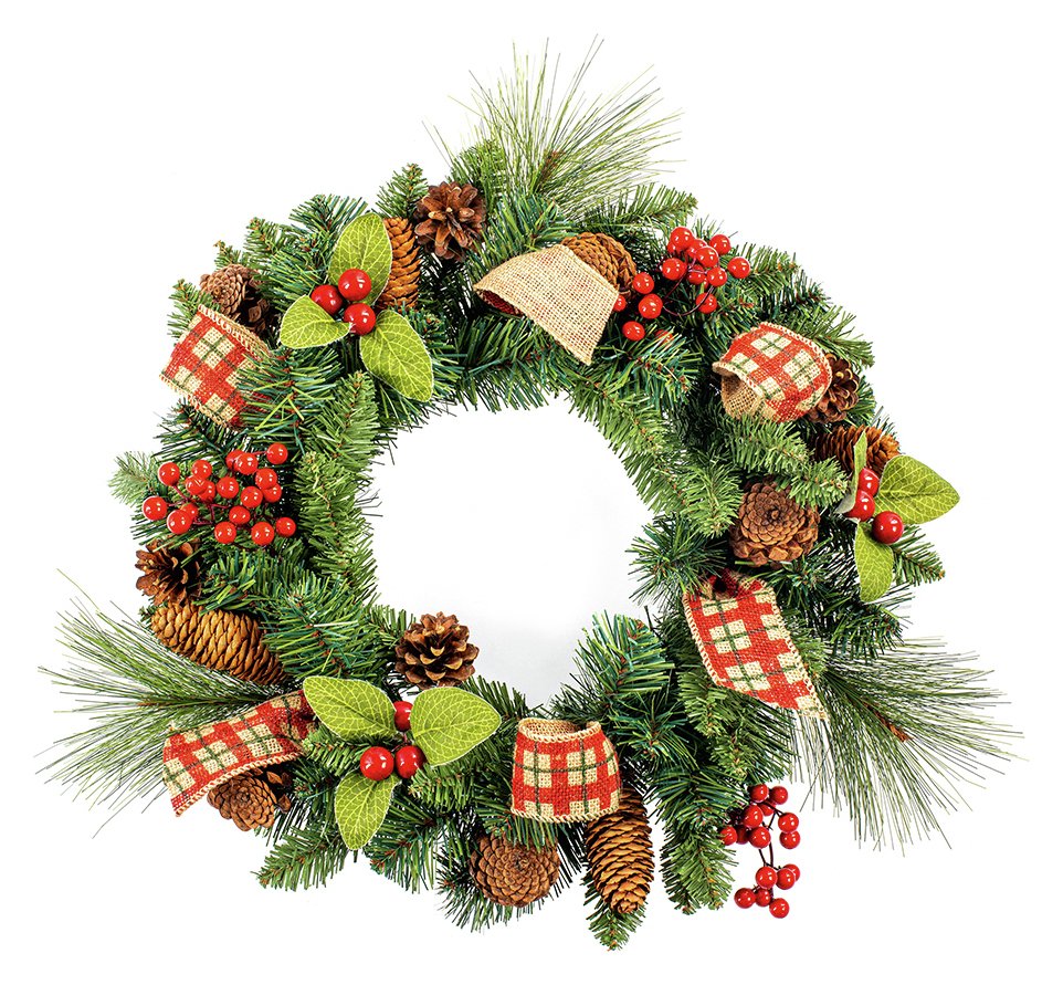 Premier Decorations Natural Berry Christmas Wreath