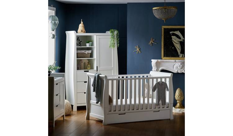 Obaby Stamford Classic Sleigh 3 Piece Nursery Set  - White