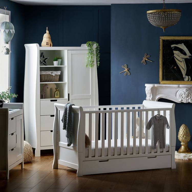 Obaby Stamford Classic Sleigh 3 Piece Nursery Set  - White 0