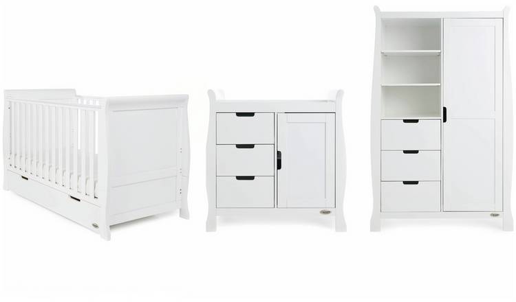 Buy Obaby Stamford Classic Sleigh 3 Piece Nursery Set - White | Nursery  furniture sets | Argos