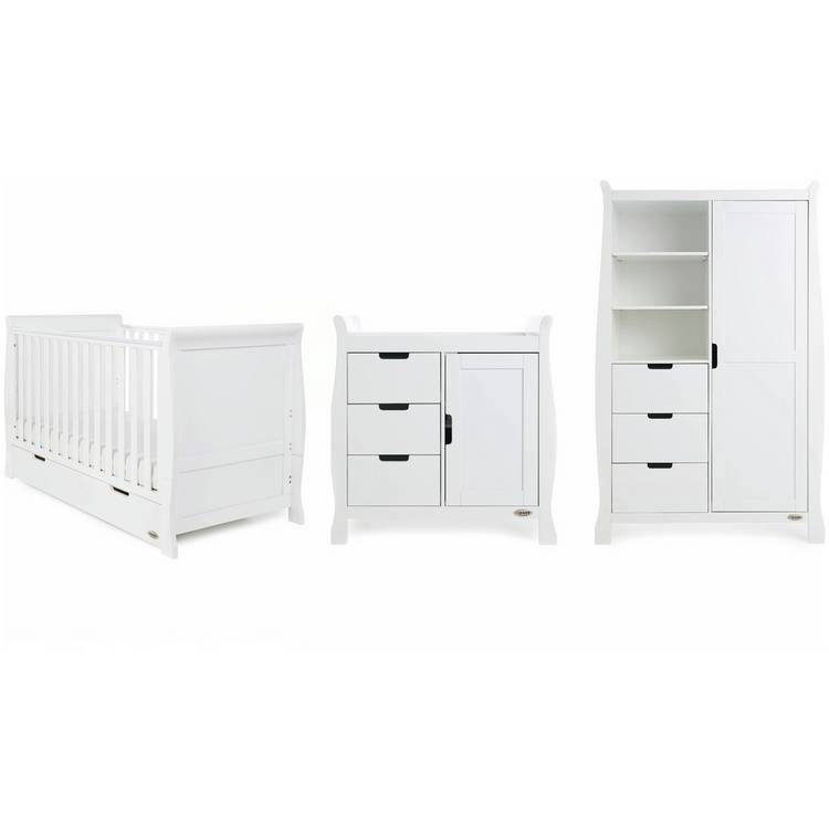 Obaby Stamford Classic Sleigh 3 Piece Nursery Set  - White 0