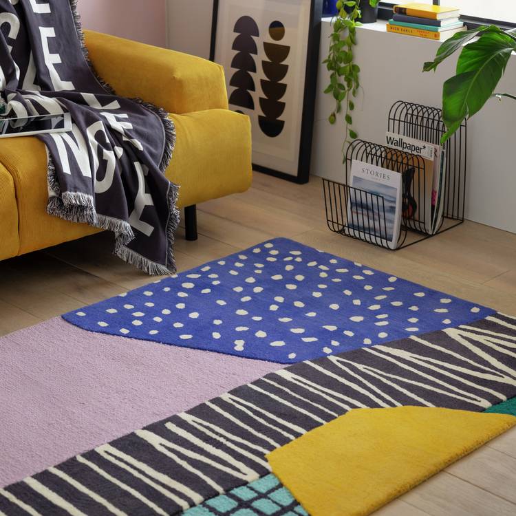 Habitat Abstract Tufted Wool Cut Pile Rug - 170x120cm 0