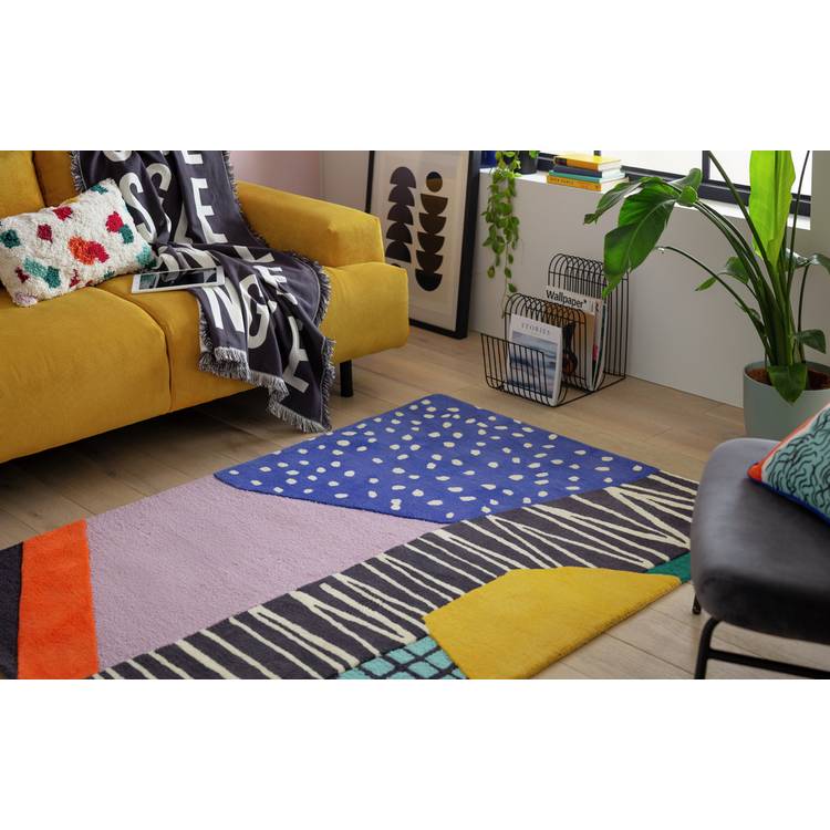 Habitat Abstract Tufted Wool Cut Pile Rug - 170x120cm 0