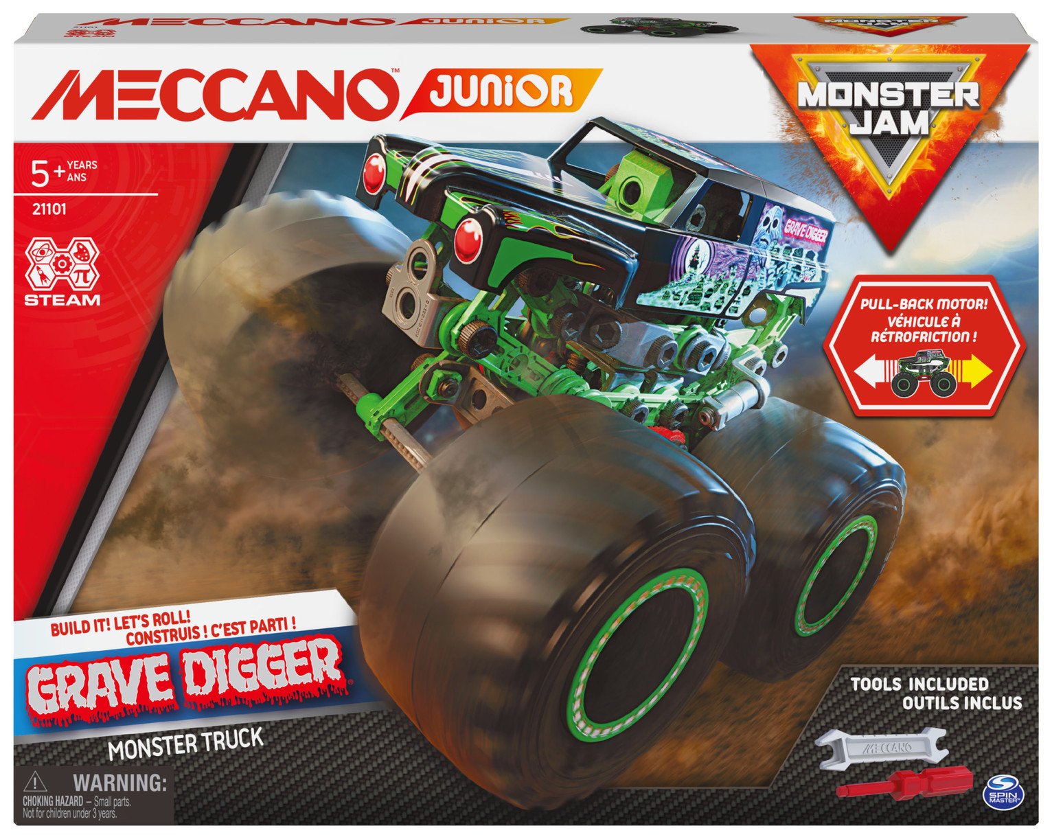 Meccano Junior Monster Jam Grave Digger Truck Building Kit