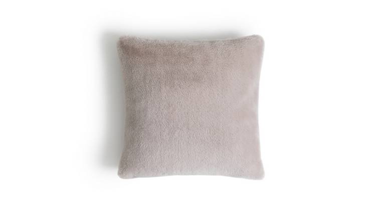 Buy Habitat Plain Faux Fur Cushion Blush Pink 43x43cm Cushions Habitat