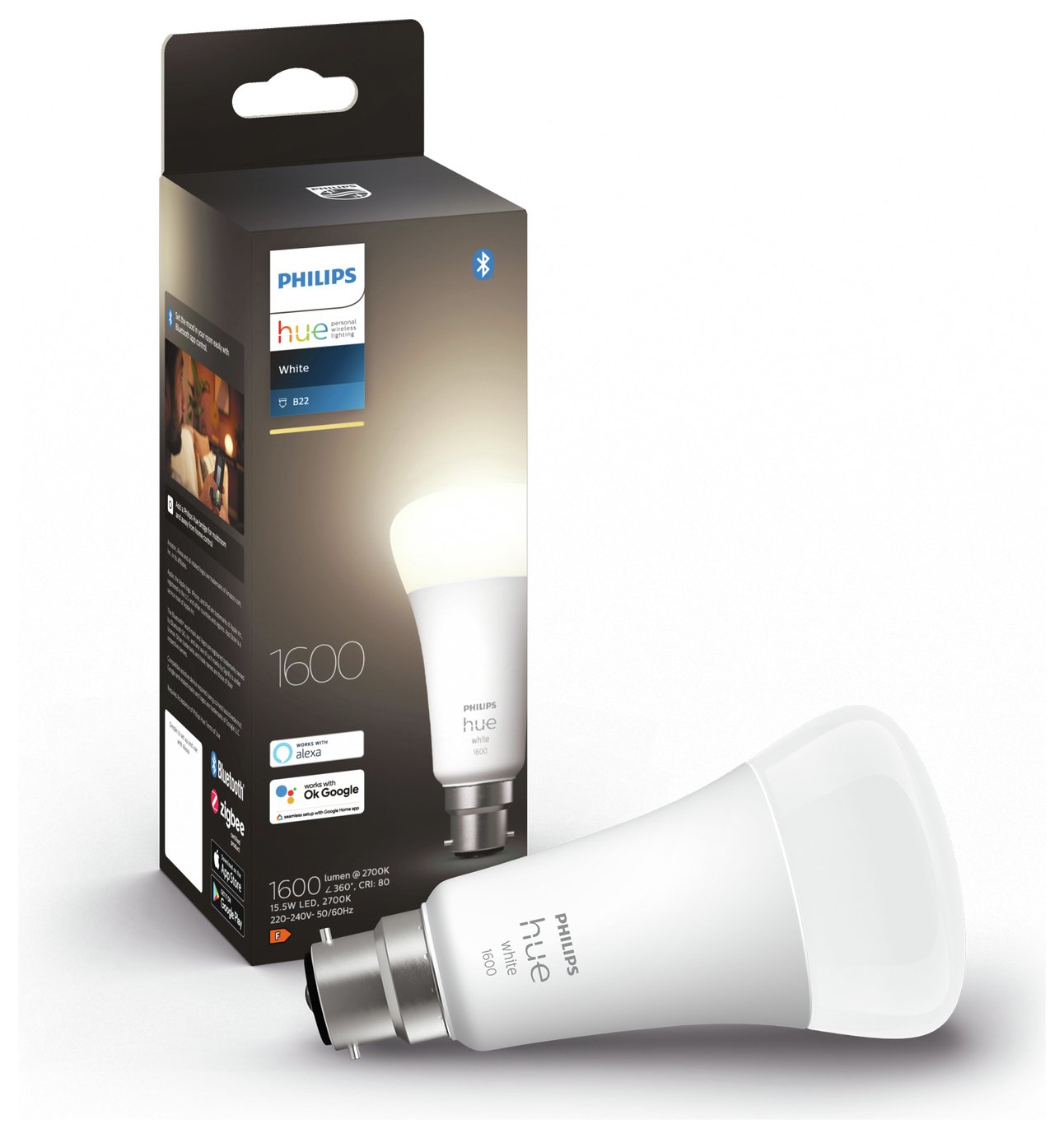 Philips Hue B22 White Smart Bulb With Bluetooth