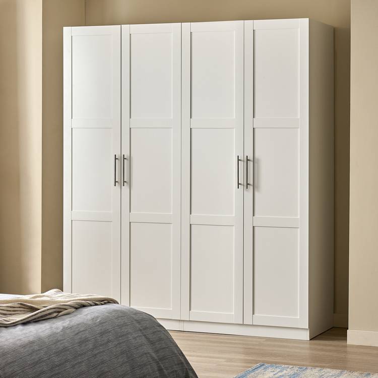 Habitat Munich Panelled 4 Door Wardrobe - White 0