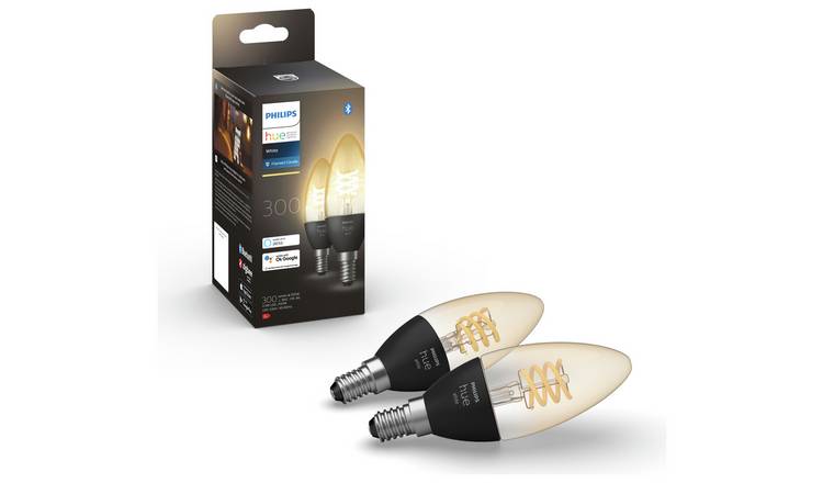 Philips Hue E14 White Smart Filament Bulb With Bluetooth 
