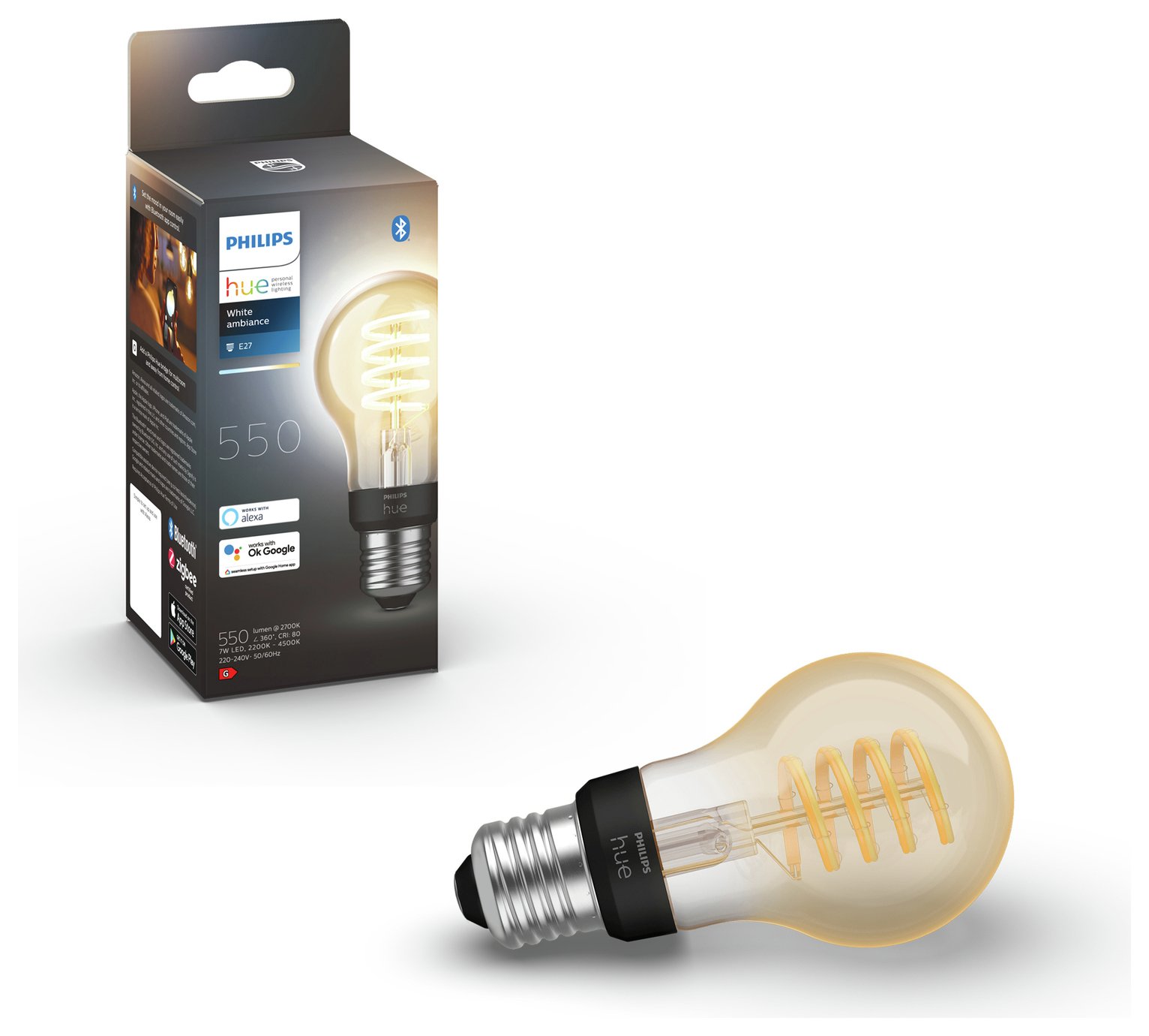 Philips Hue E27 White Ambiance Smart Bulb With Bluetooth