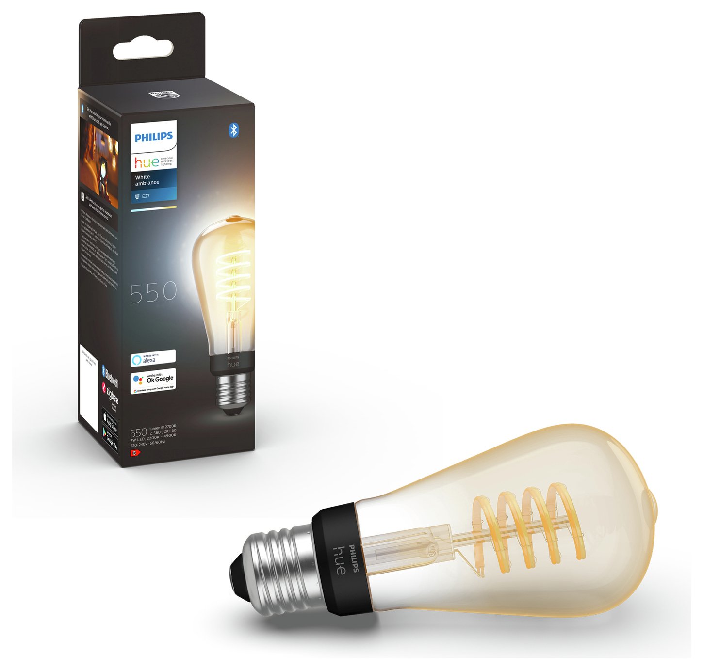 Philips Hue E27 White Ambiance Smart Bulb With Bluetooth