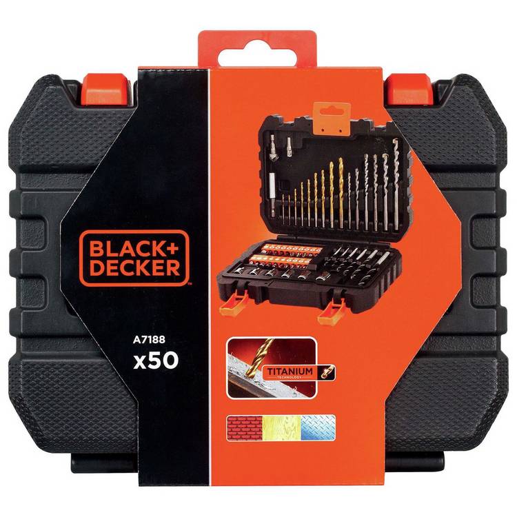 Black + Decker 50 Piece Drill, Screw and Socket Set 0