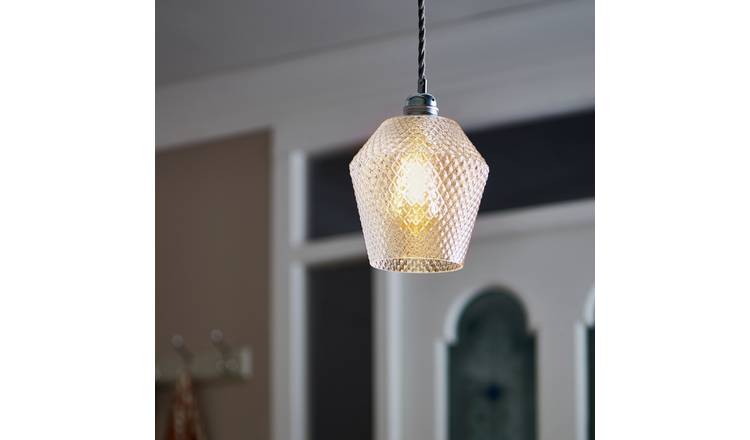 Habitat Nubia Faceted Glass Shade - Clear