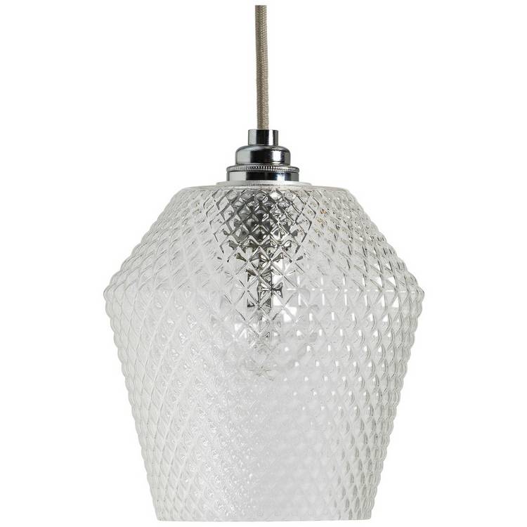 Habitat Nubia Clear Glass Easy Fit Pendant Shade - 17cm 0