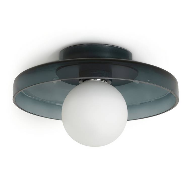 Habitat Jonna Bathroom Flush Ceiling Light -Dark Blue &Glass 0