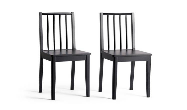 Buy Habitat Nel Wood Dining Table 4 Black Chairs Dining room