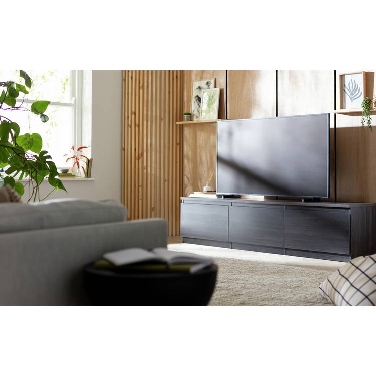Argos Home Jenson 3 Door TV Unit - Black Brown 0