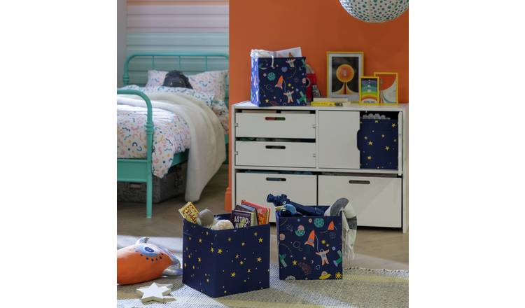 Habitat Pack of 4 Space Canvas Boxes