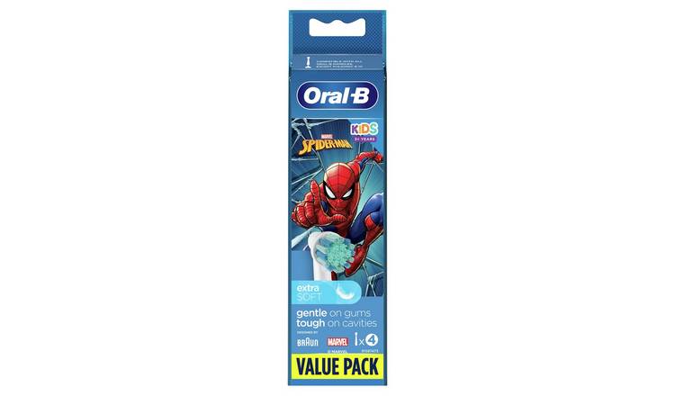 Oral-B Spiderman Electric Toothbrush Heads - 4 Pack