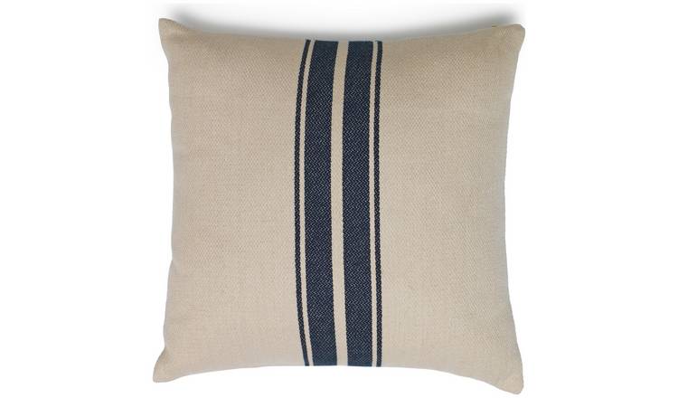 Habitat Stripe Woven Cushion - Cream - 43x43cm