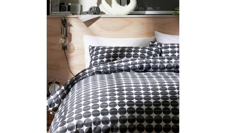 Habitat Industrial Spot Black & White Bedding Set - Double