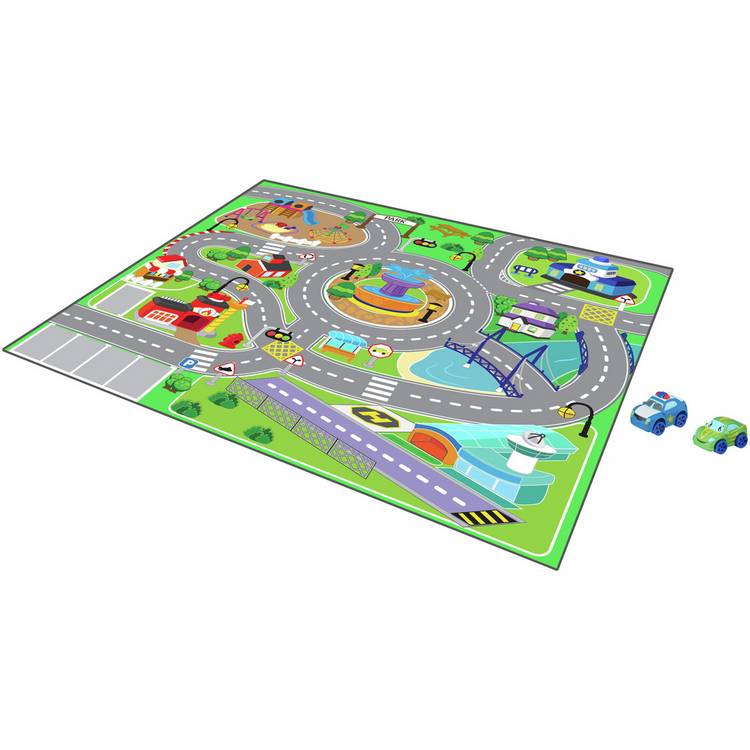 Chad Valley Dual Sided Toy Car Mat and 2 Cars 0