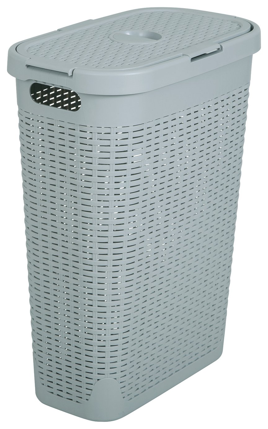 Buy Addis Slimline Laundry Basket Light Grey Laundry Baskets Argos   9521937 R Z001A