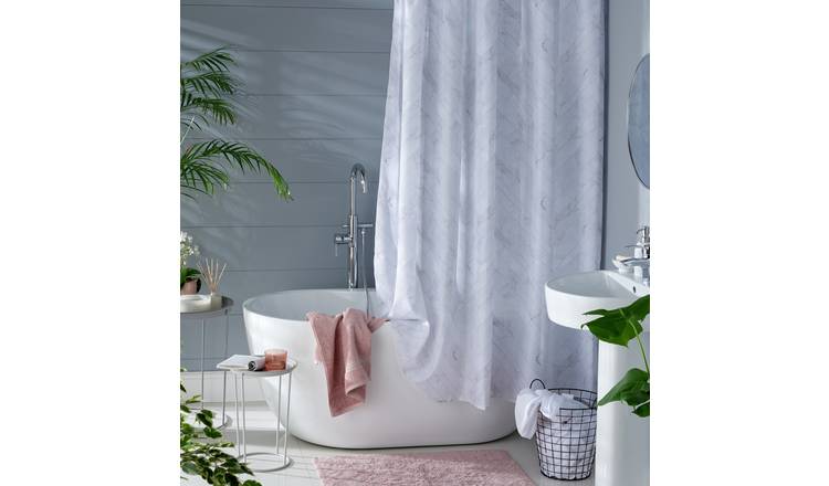 Sainsbury's Home Stripe Print Shower Curtain