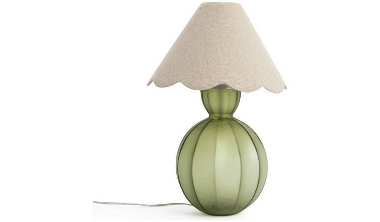 Buy Habitat Estella Glass Table Lamp - Green | Table lamps | Argos