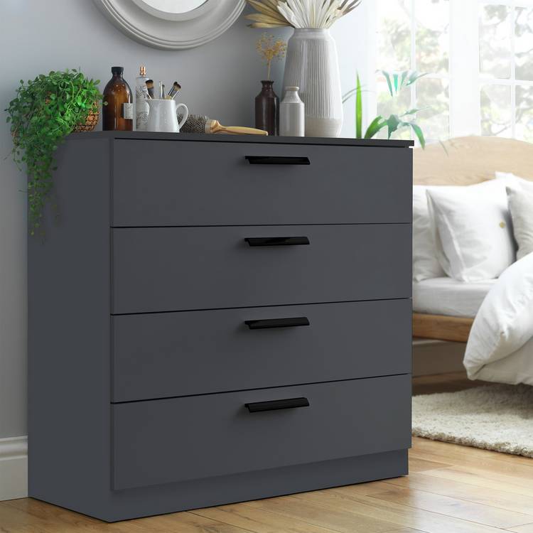 Habitat Munich 4 Drawer Chest - Anthracite 0