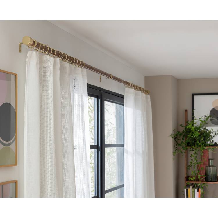 Argos Home Walnut Extendable Curtain Pole - 110cm - 300cm 0