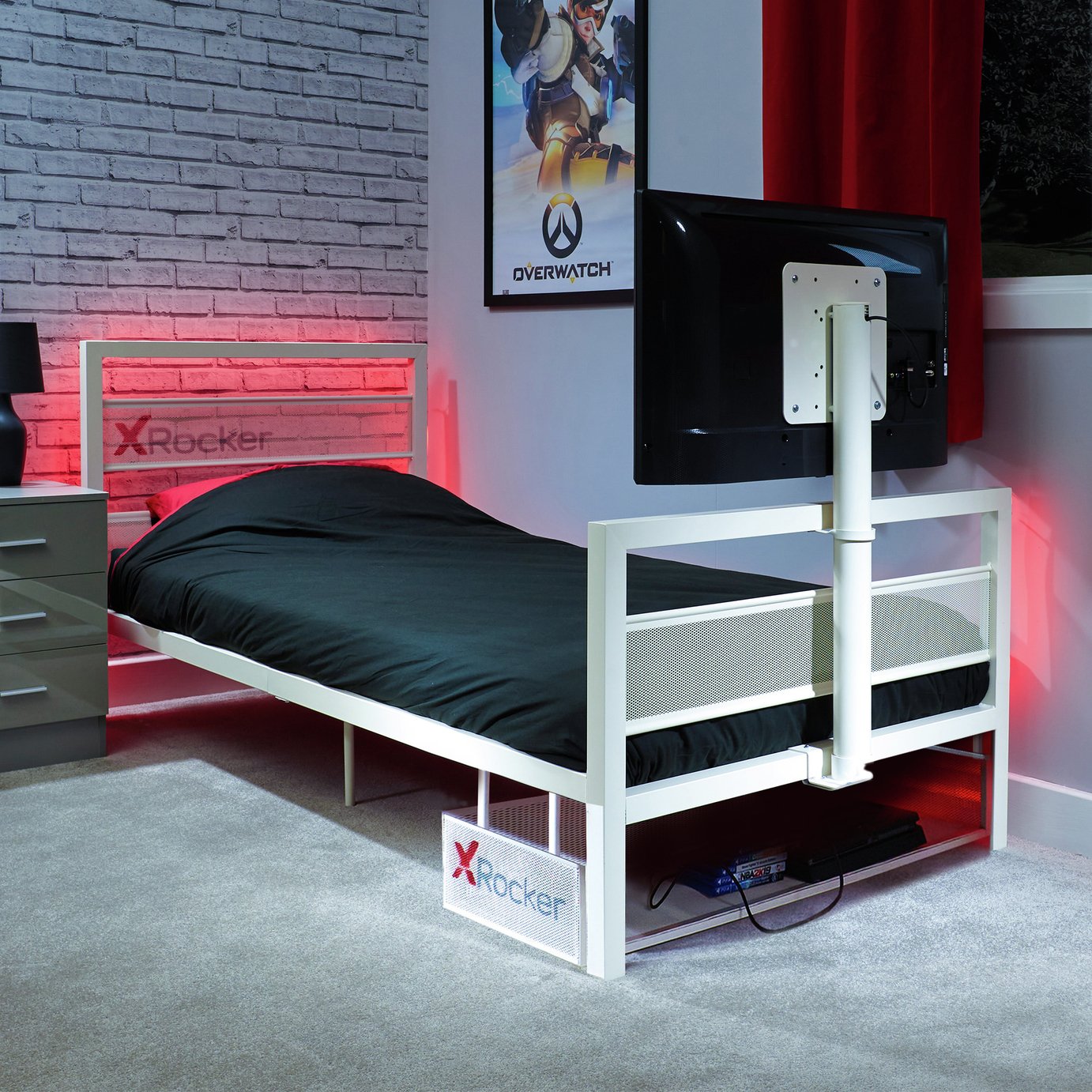 X Rocker Basecamp TV and Gaming Bed - White