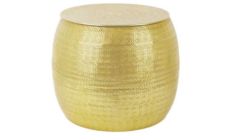 Gold drum store side table