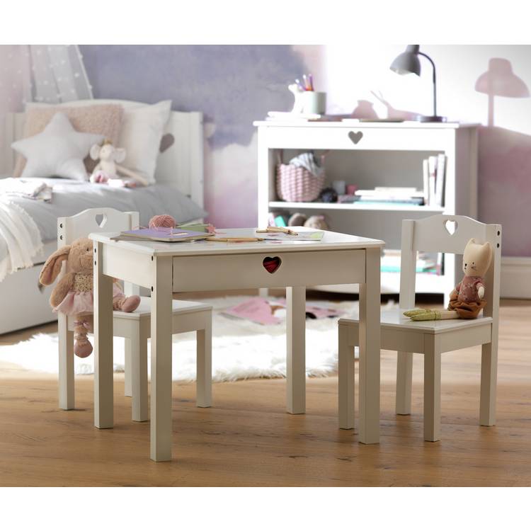 Argos Home Mia Kids Table & 2 Chairs - White 0