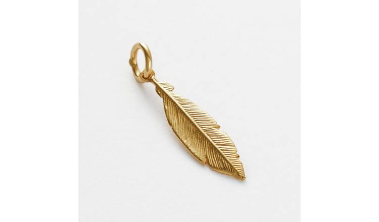 Revere Gold Plated 925 Sterling Silver Feather Charm
