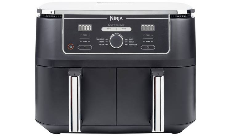 Ninja Foodi MAX Dual Zone Hot Air Fryer [AF400EU] 9.5 L Capacity, 2  Compartments, 6 Functions, Aluminium, Grey Black : : Home &  Kitchen