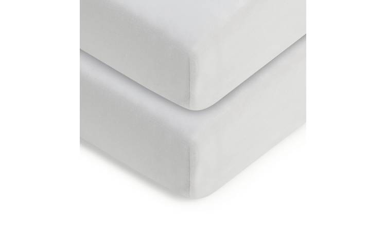 Habitat Kids Cotton Jersey White 2 Pack Fitted Sheet – Crib